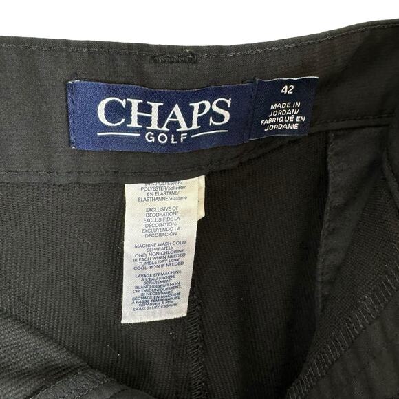 Chaps Black Lightweight Athletic Golf Shorts Zippered Pockets Men's Size 42 - Picture 6 of 6